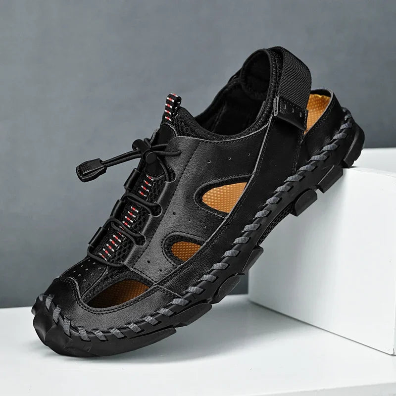 Men's Summer Thick Bottom Sandals 2025 New Casual Beach Sandals Men Shoes Mesh Breathable Comfortable Soft Roman Men's Slippers