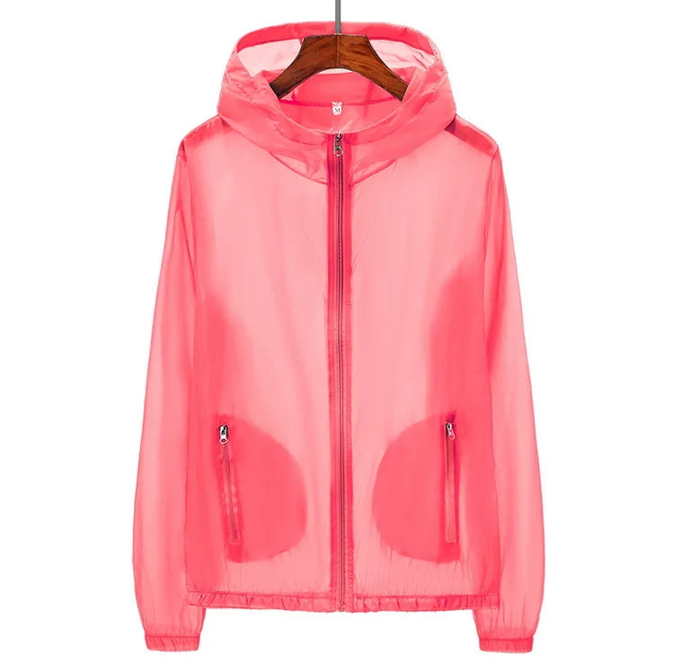 Summer UV Sun-Protection Large Sizes S-7XL Skin Thin Jackets Ultra Lightweight Couple Jackets Outdoor Riding Camping Jackets