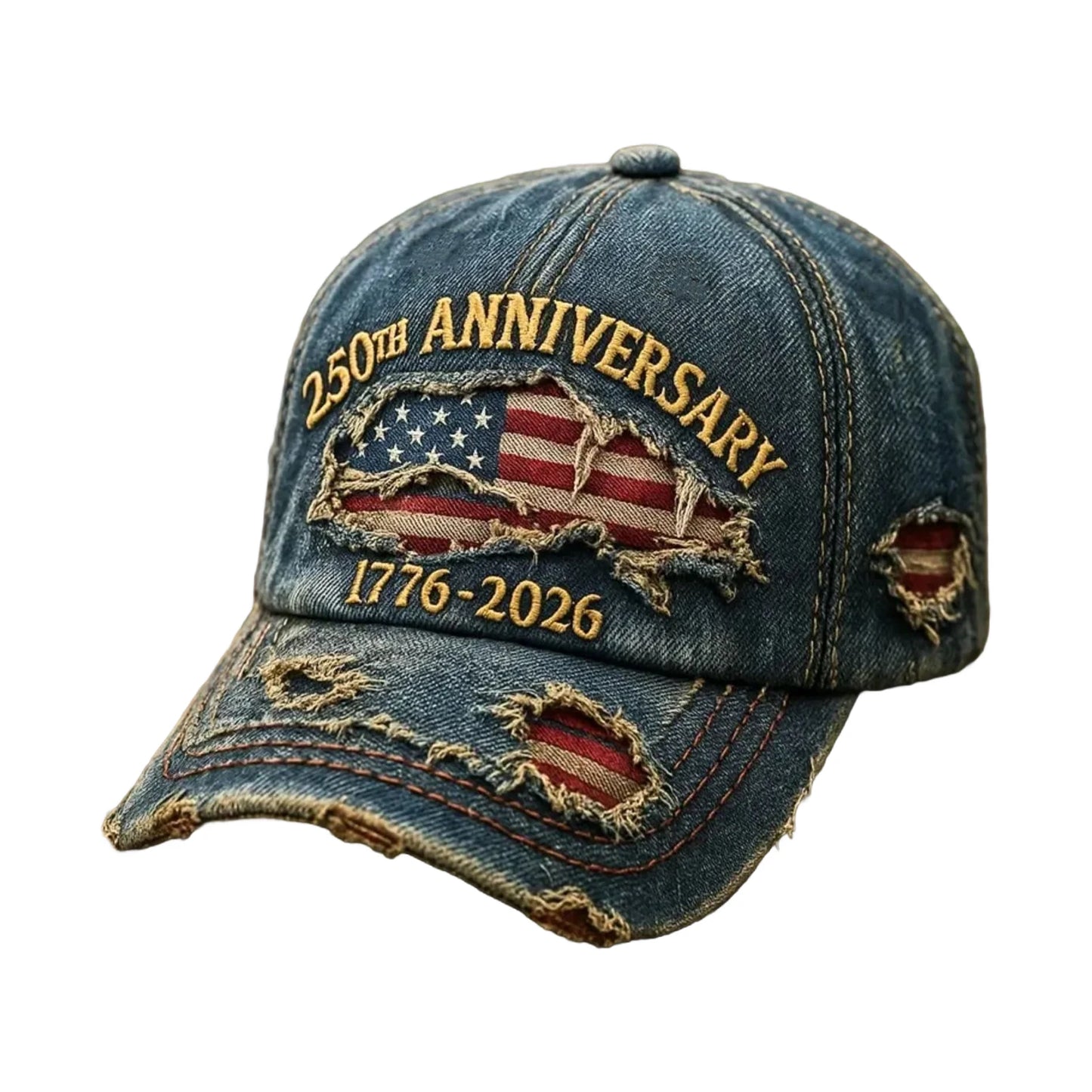 Men's and Women's New Trendy 2026 Commemorative Baseball Hat Fashion Solid Color Distressed Adjustable Casual Sun Cap