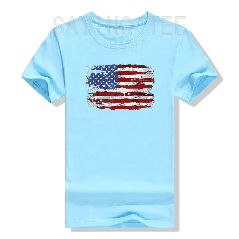 American Flag USA United States of America US 4th of July T-Shirt Funny Patriotic Graphic Tee Top Short Sleeve Men Women Clothes