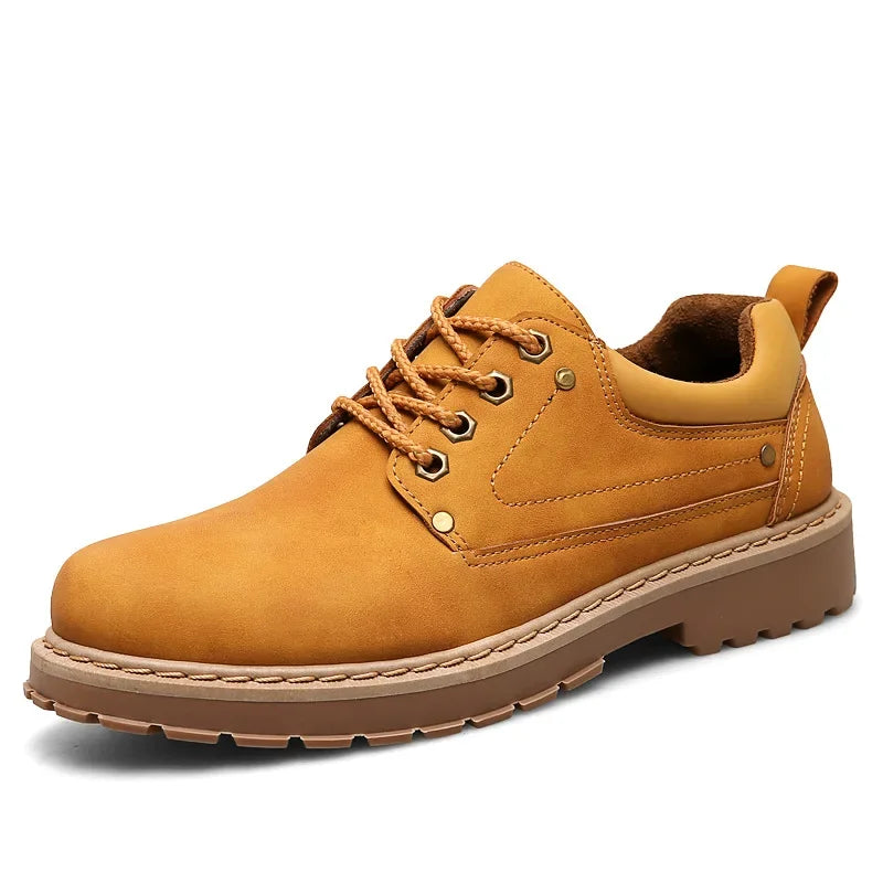 Mens Fashion Shoes England Style Formal Shoes for Man Non Slip Ankle Boots Outdoor Waterproof Casual Work Land Shoes