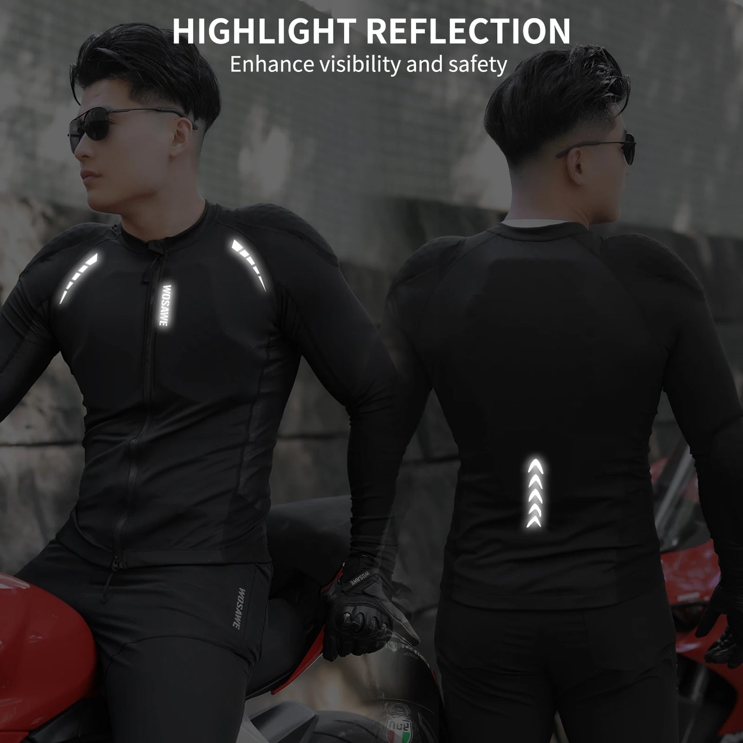 WOSAWE Men's Motorcycle Jacket Lightweight Motocross Motorbike Jacket Clothing Summer Autumn Biker Riding Apparel