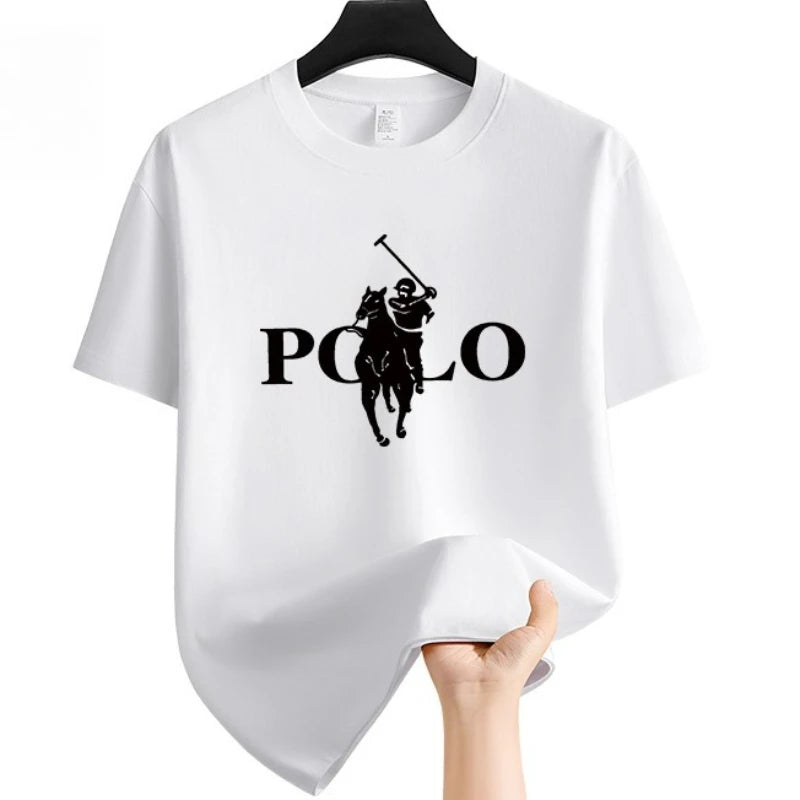 Summer Fashion Brand  Men's Clothes Business Casual Short-sleeved T-shirt Loose and Versatile Crew Neck Top Breathable T-shirt