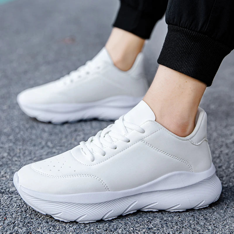 Mens Running Shoes 2025 New Leather Lightweight Comfort Anti Slip Outdoor Jogging Fitness Training Leisure Sports Shoes for Men