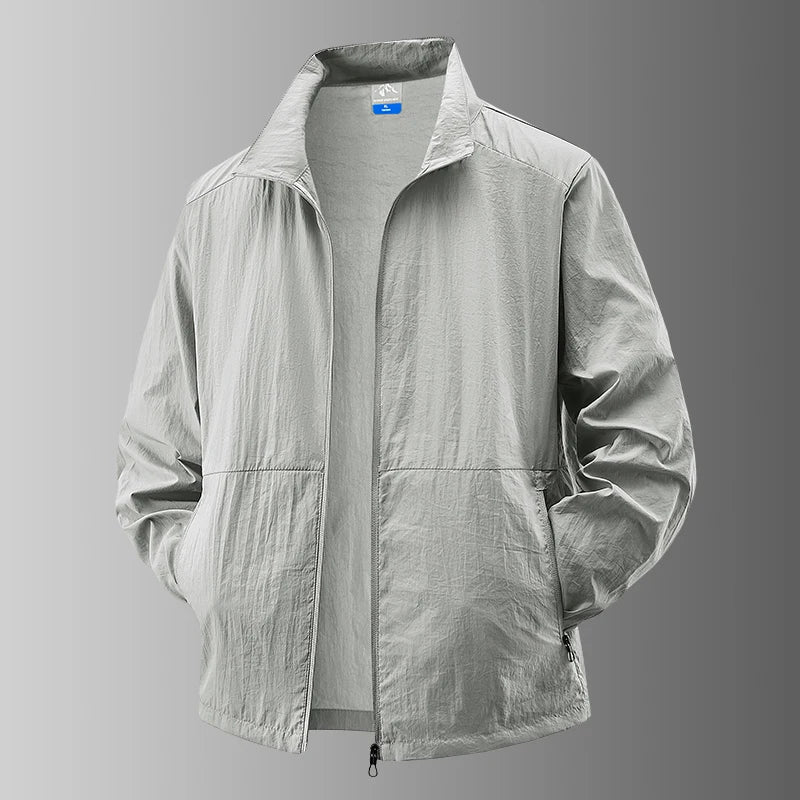 Summer Men's Fashion Trend Versatile Sunscreen Skin Jacket Outdoor Cycling Sports UV Resistant Lightweight Breathable Jacket