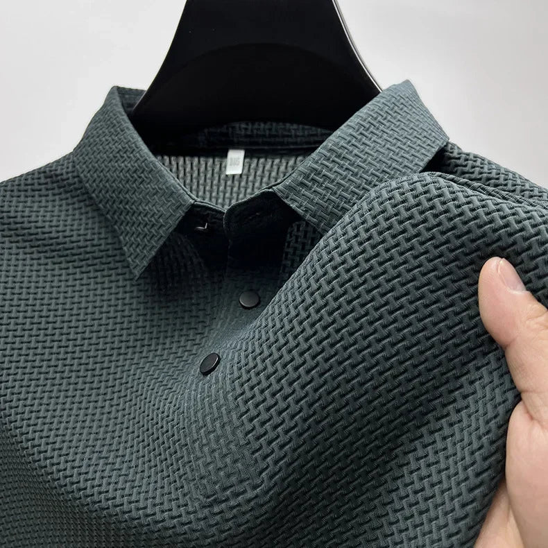Brand Clothes Summer New Men's Short Sleeve T-shirt Ice Silk Cool and Breathable POLO Shirt Business Casual Sweat-absorbing Top