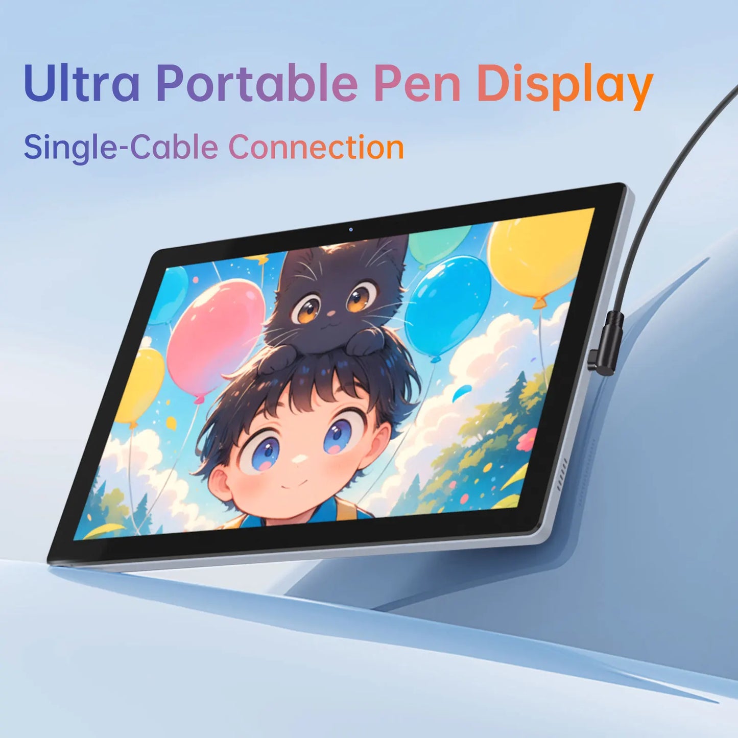 BOSTO BT-101A Portable Graphics Drawing Tablet 10.1 Inch IPS Screen Display with Finger Touch Anti-glare 16384 Pressure Level