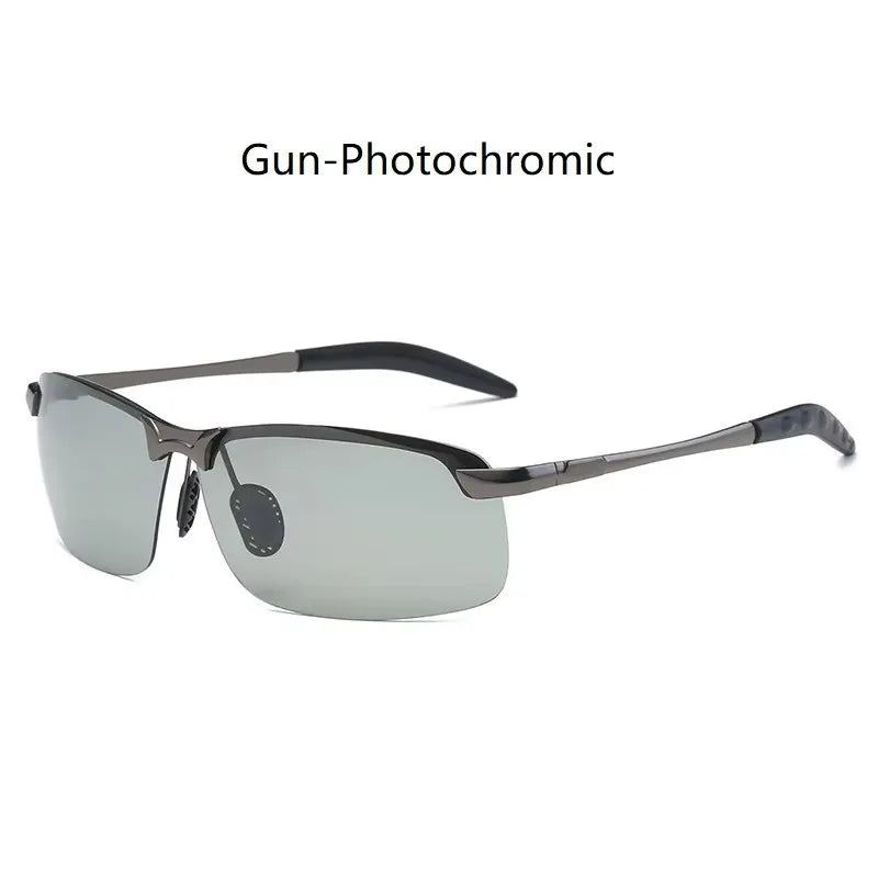 Men's Photochromic Polarized Sunglasses UV400 Day Night Vision Changing Color Chameleon Driving Fishing Eyewear
