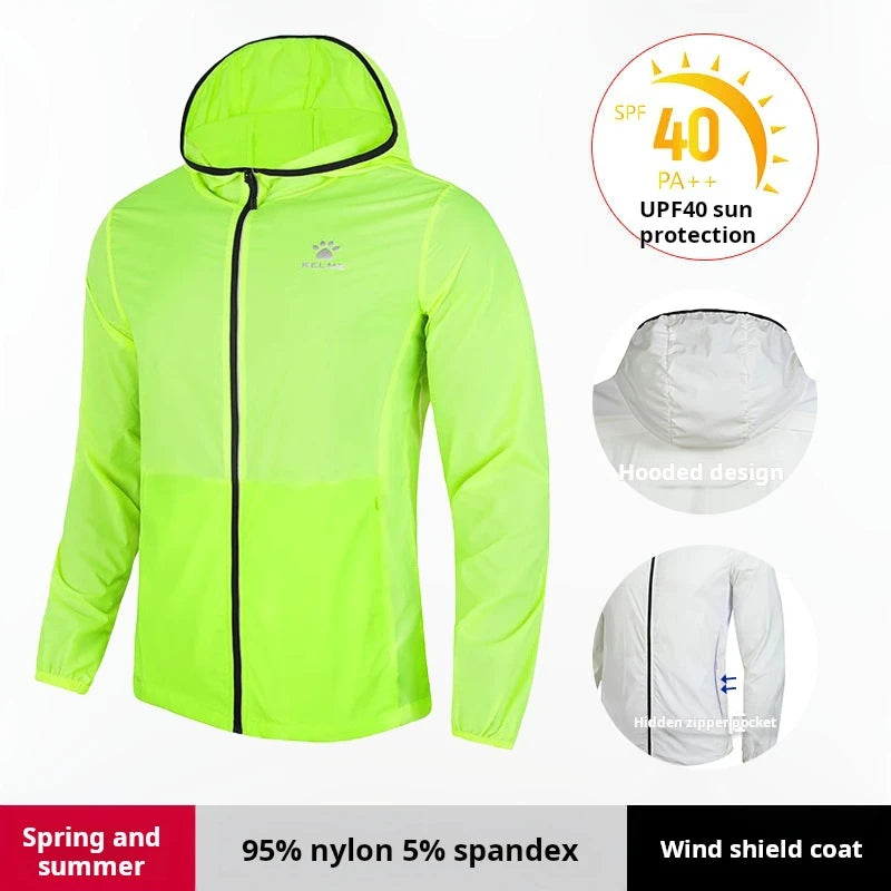 Kelme Sports Windbreaker Summer Anti Uv Sun Protection Jacket For Men And Women Outdoor Lightweight, Breathable And Waterproof
