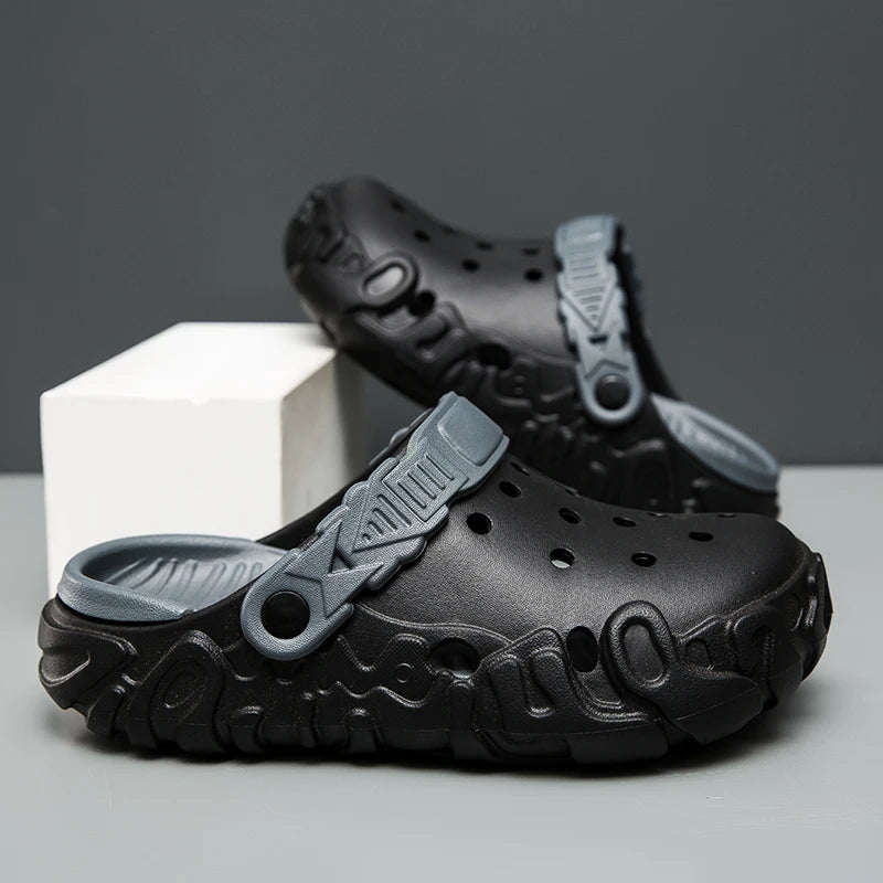 Mens Sandals 2026 New Design Summer Shoes for Men Casual Clogs Thick-bottom Anti-slippery Garden Shoes Outdoor Fashion Slippers