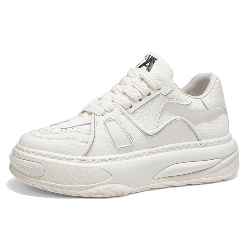 Mens Shoes 2025 Spring New Trend Platform Heightening Casual Board shoes Fashion Color Matching Leather Lace-up Casual Sneakers