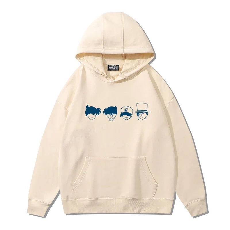Hot selling items - men's and women's long sleeved hooded sweatshirts Japanese Conan detective printed couple hooded sweatshirts