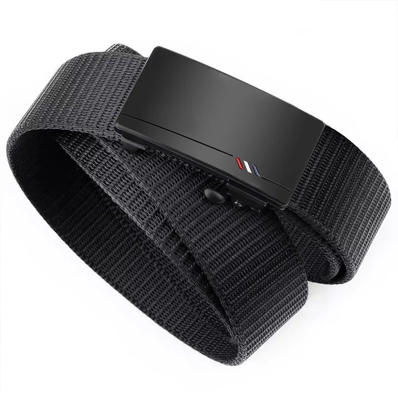 Casual Men's Nylon Belt Woven Canvas Breathable Automatic Buckle Belt For Men Outdoor Sports Strap Fashion Jeans Belt