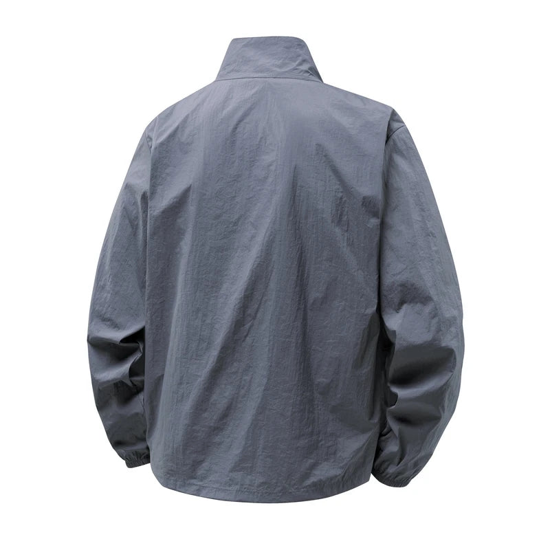 Summer Jackets Men Windbreaker Coats Sports Sunscreen Clothing Men Ultrathin Fishing Wearing Stand Collar Summer Fishing Jacket