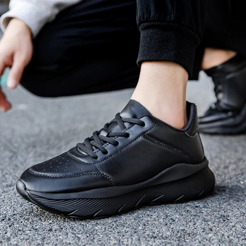 Mens Running Shoes 2025 New Leather Lightweight Comfort Anti Slip Outdoor Jogging Fitness Training Leisure Sports Shoes for Men