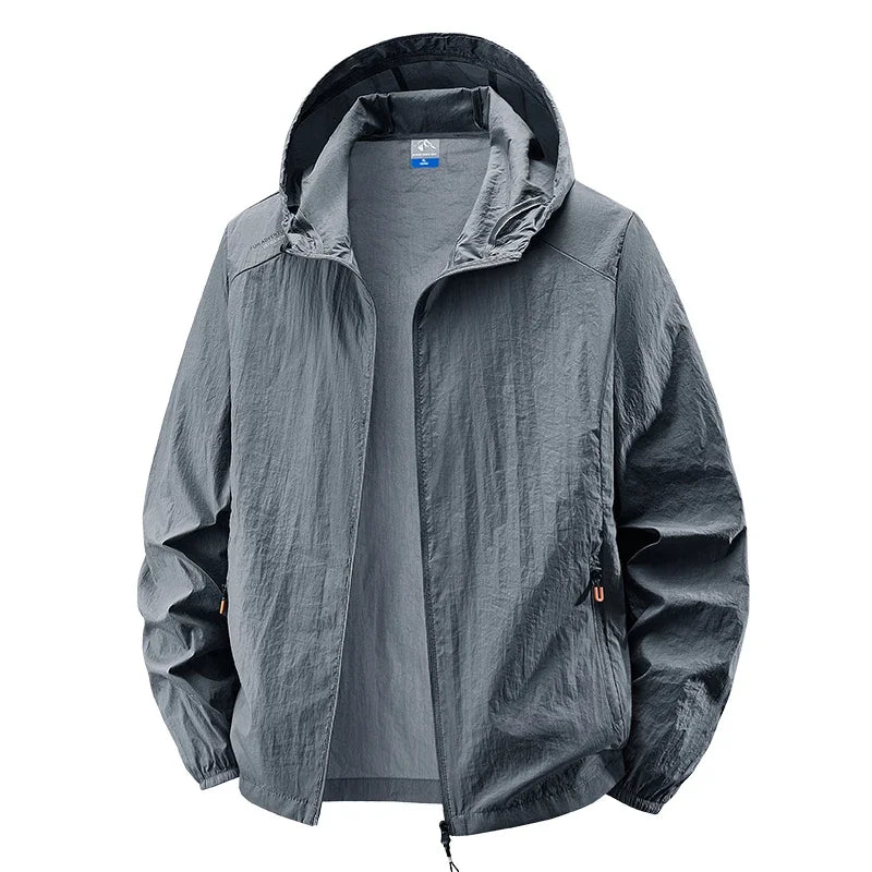 Fast Ship Summer Jackets Men Hooded Windbreaker Coats Camping Sunscreen Clothing Men Ultrathin Fishing Wearing Man Sportswear