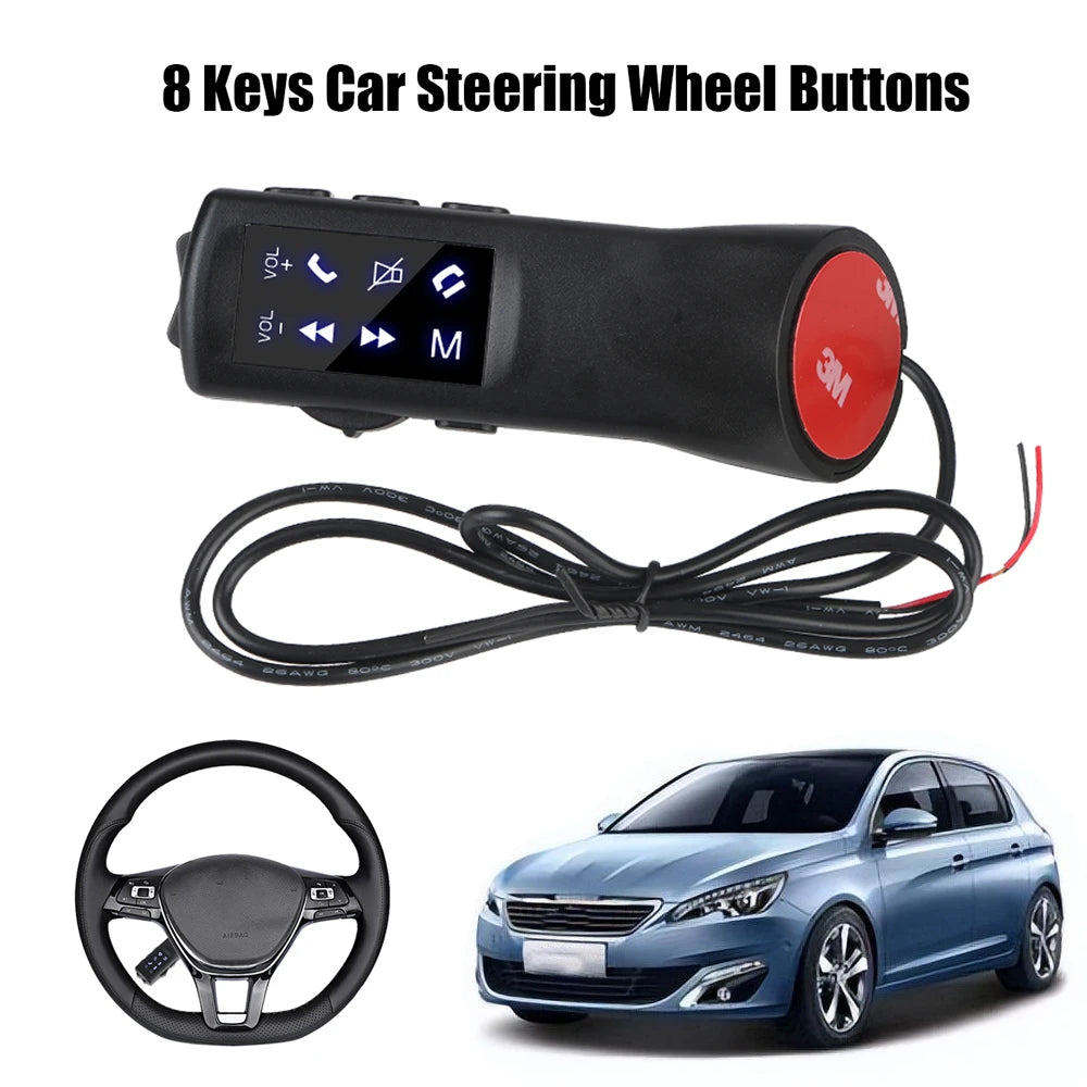 Remote Controller Car Steering Wheel Buttons 8 Keys 12V Wireless Control For Music Phone DVD Navigation Universal