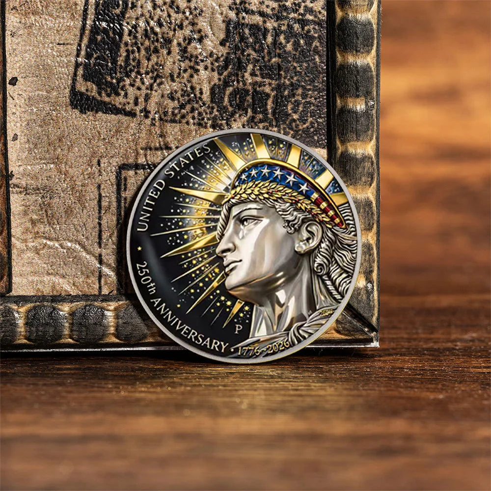 United States 250th Anniversary Printed Silvery Plated Collection Coin 250 Years of Independent