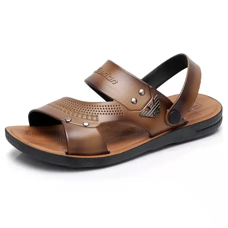 Mens Sandals Summer Outdoor Breathable Casual Sandalias  2025 Non Slip Beach Shoes Formal Office Walking Flats