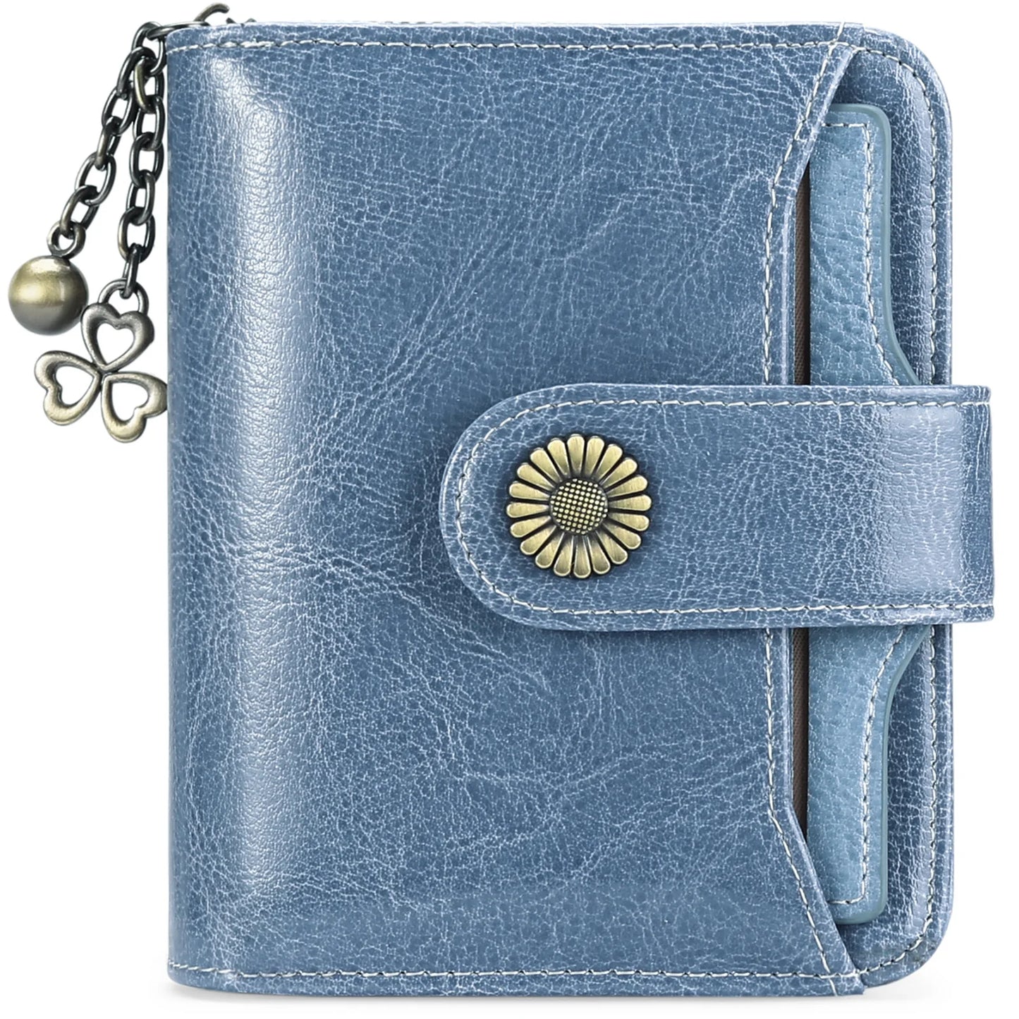 2025 Luxury Women Wallet Lady Split Leather Vintage Bifold Purse Female RFID Card Holder RetroCoins Bag Gift for Mom Box Packing