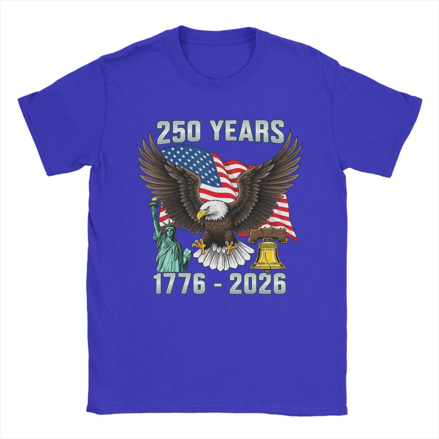250 Years American 250th Anniversary US USA Flag 4th of July Men T Shirt  Vintage T Pure Cotton Adult Clothing