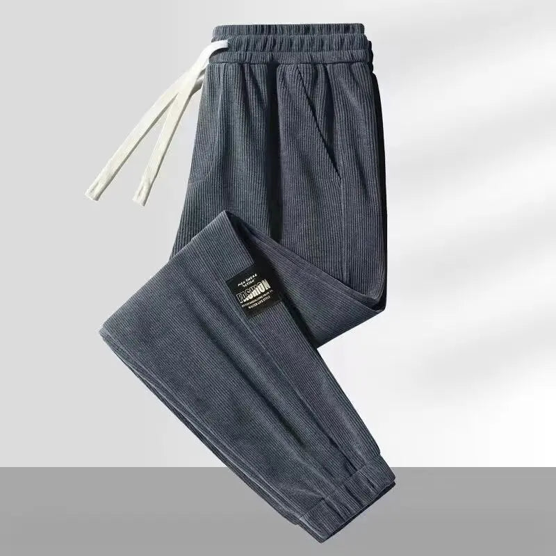 Men's Corduroy Casual Pants Elastic Waist Sports Workwear Spring Autumn Large Size Dirt Resistant Wear Resistant Sweatpants