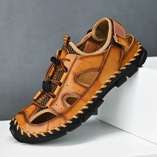 Men's Summer Thick Bottom Sandals 2025 New Casual Beach Sandals Men Shoes Mesh Breathable Comfortable Soft Roman Men's Slippers