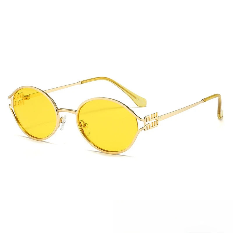 Hollow-Out Oval Sunglasses, Layered Clip-On Design, Y2K Retro Style, Fashion Statement for Photo Poses