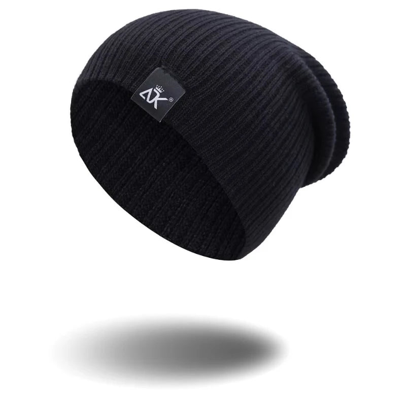 Knitted Hats Winter Unisex Warm Casual Slouchy Hats Outdoor Wool Caps Mens Beanie Letter Solid Color Fashion Street Hip Hop Hats