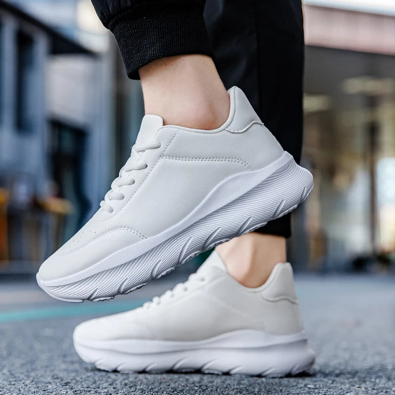 Mens Running Shoes 2025 New Leather Lightweight Comfort Anti Slip Outdoor Jogging Fitness Training Leisure Sports Shoes for Men