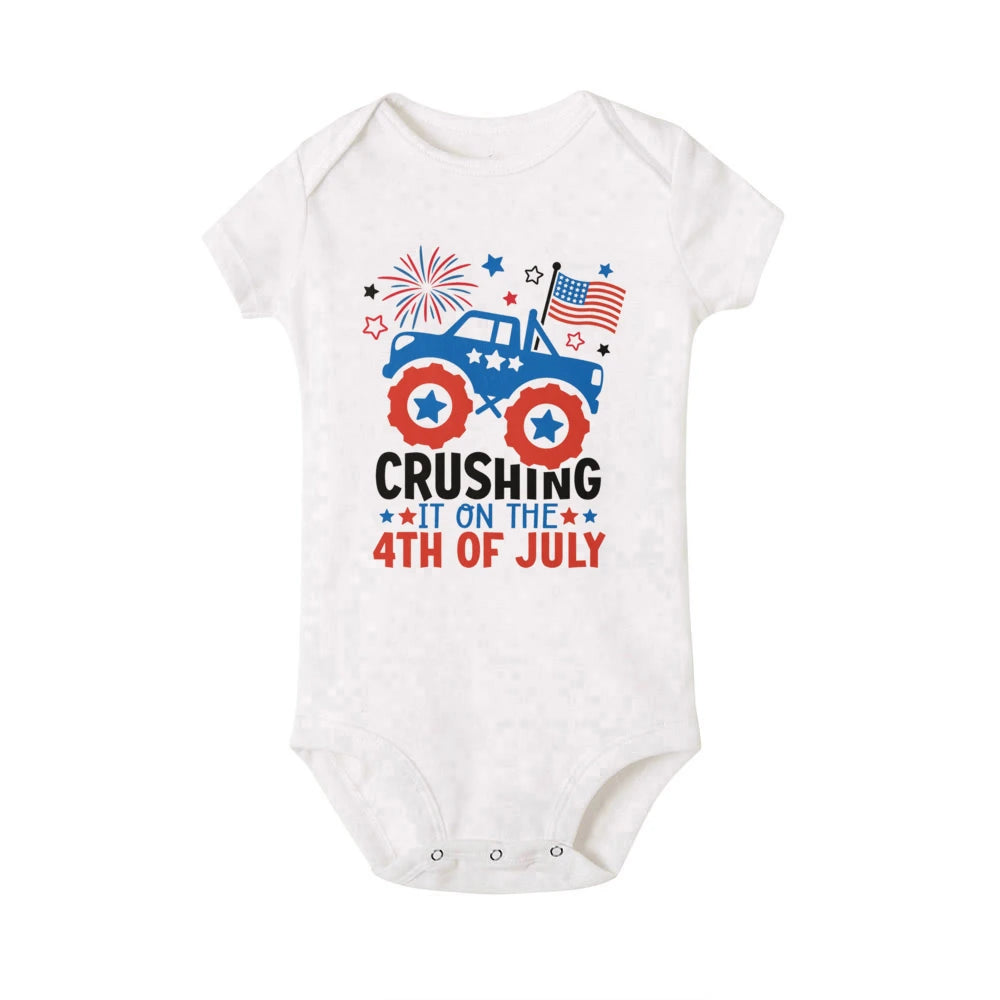 4th of July Printed Baby Romper Infant Independence Day Outfit Bodysuit Newborn Summer Jumpsuit Boys Girls Short Sleeve Clothes