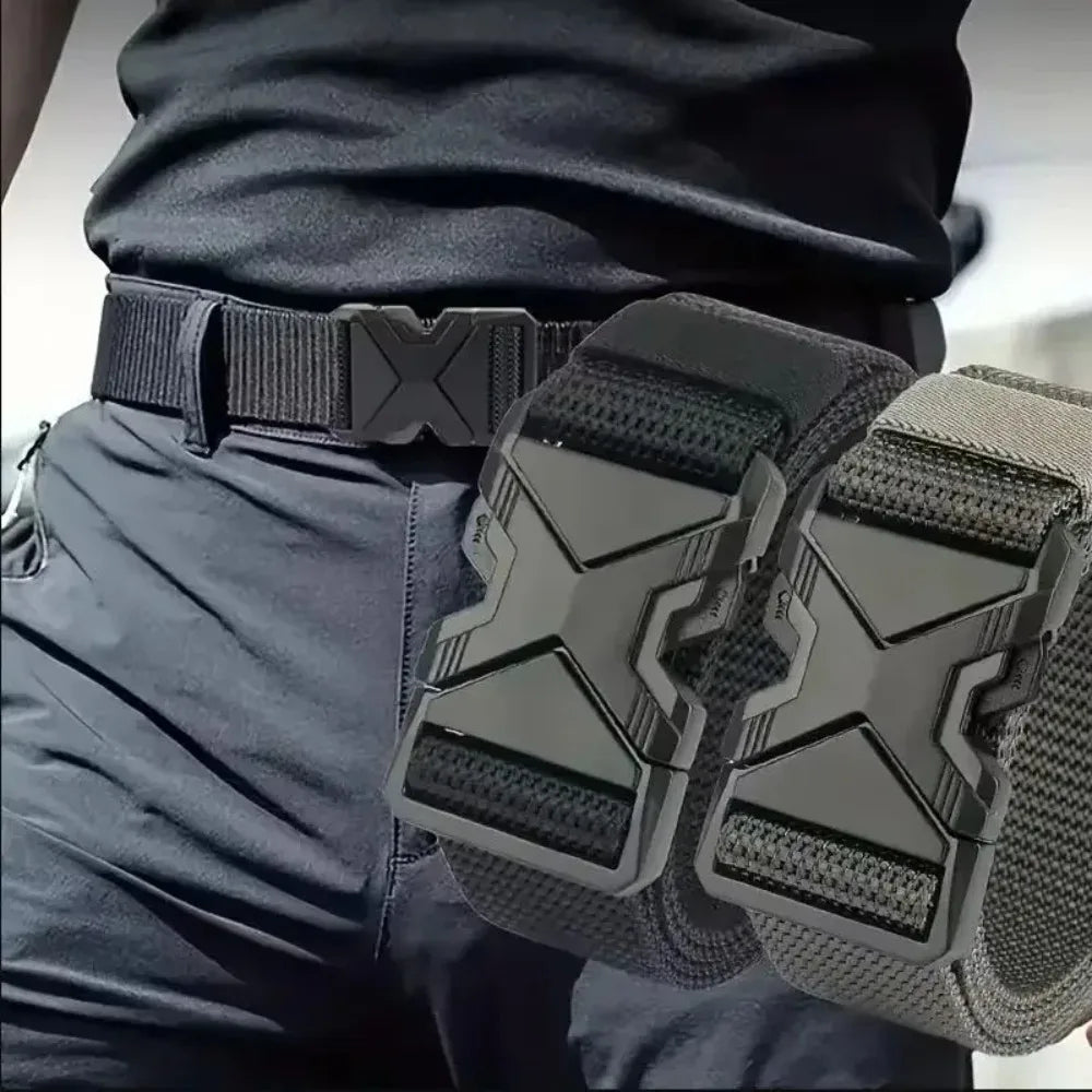 The New Men's 125cm Buckle Belt Nylon Braided Lightweight Breathable Daily Commuter Men's Belt