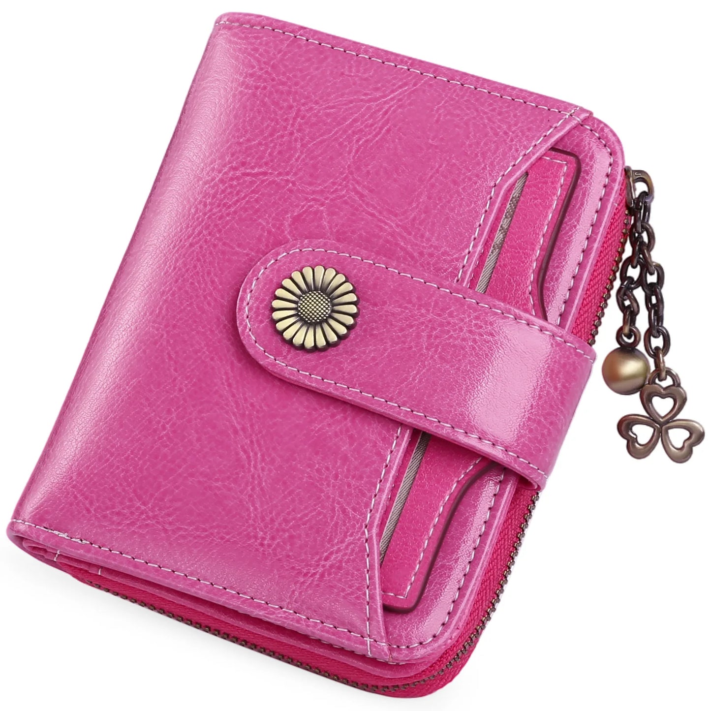 2025 Luxury Women Wallet Lady Split Leather Vintage Bifold Purse Female RFID Card Holder RetroCoins Bag Gift for Mom Box Packing