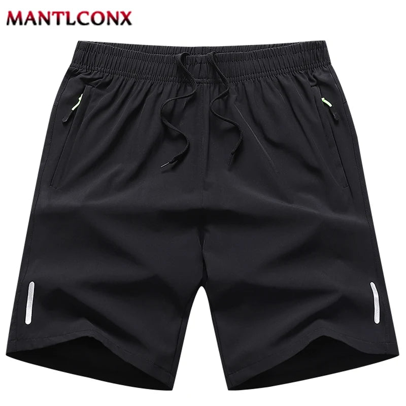 Quick Dry Shorts Men Summer Thin Short Pants Running Sports Bottom Gym Fitness Beach Zipper Pocket Loose Short Sweatpants Men