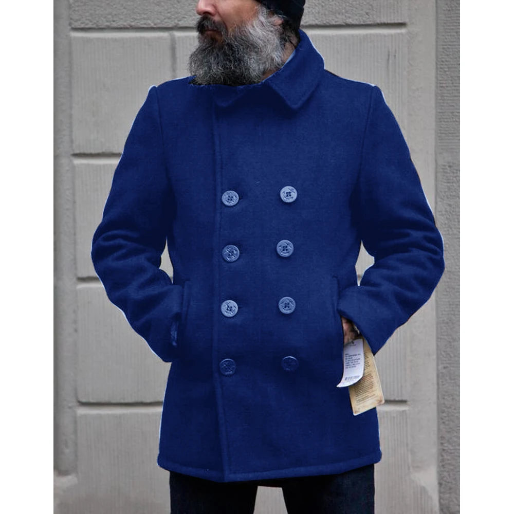 Man Jackets for Men  Autumn and Winter Woolen High-quality Hot-selling Jacket Business Casual Double-breasted Jacket Clothes