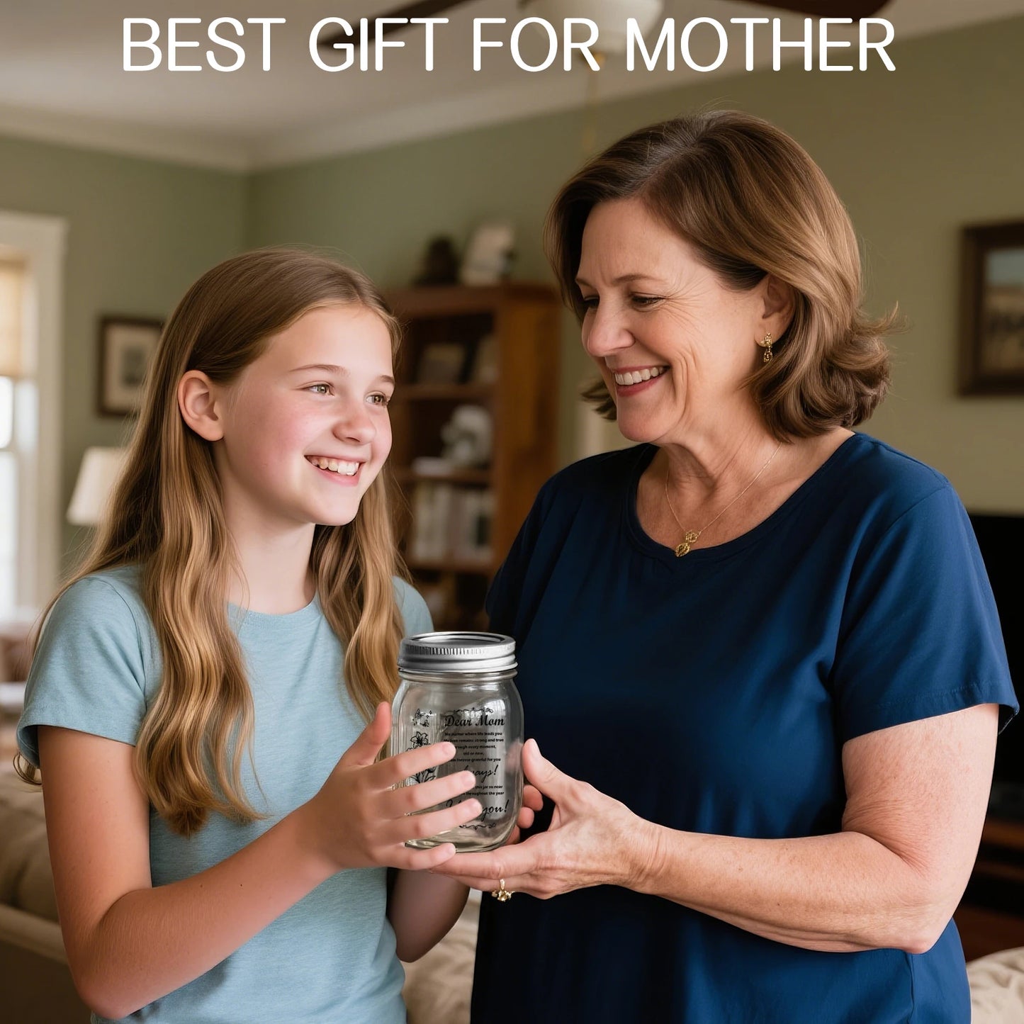 Macorner Mason Jar Night Light - Mother’s Day & Birthday Gift for Mom from Daughter or Son, Sentimental Home Decor Night Light