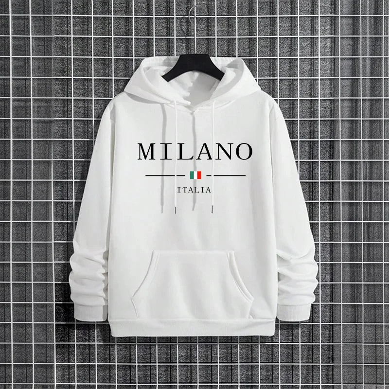 Men's Printed Casual Hoodie — Street Fashion Pullover Sweatshirt