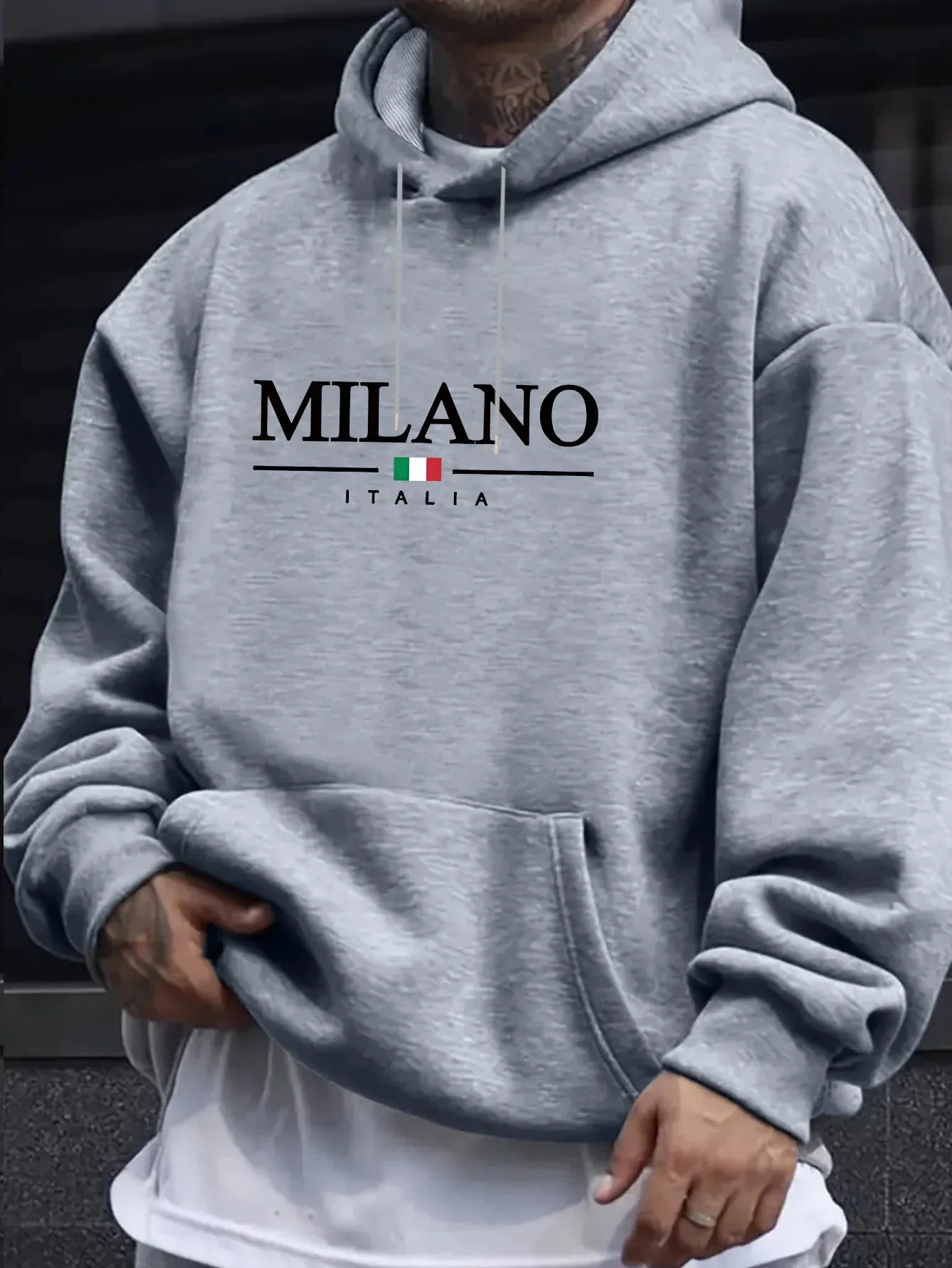 Men's Printed Casual Hoodie — Outdoor Fitness Pullover Sweatshirt