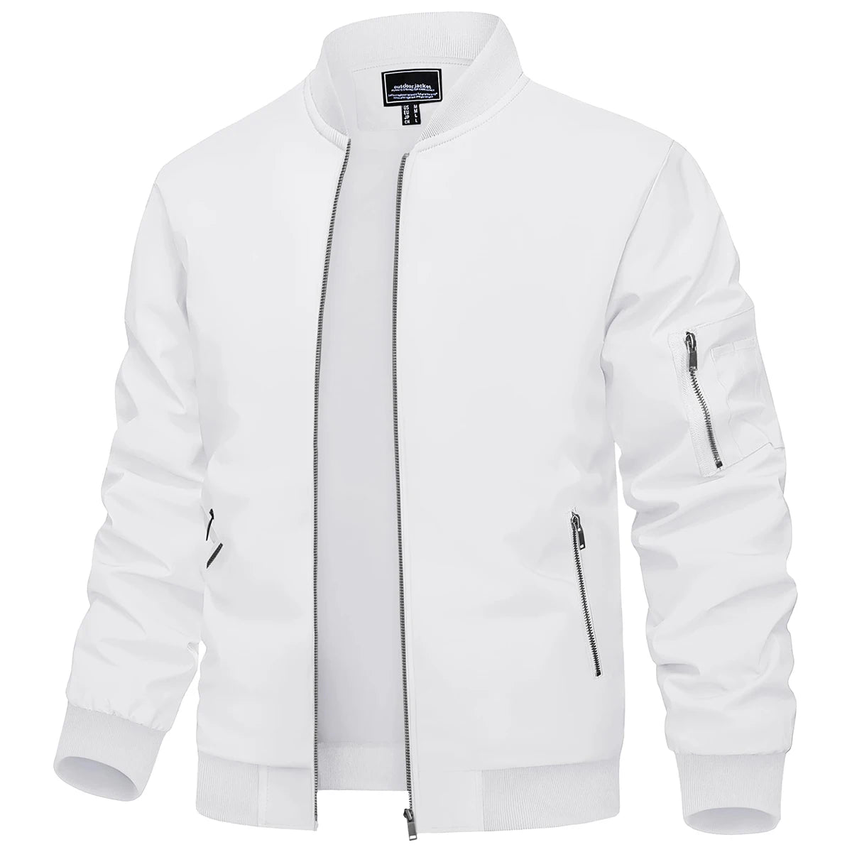 TACVASEN Men's Bomber Jacket Summer Autumn Thin Lightweight Casual Windbreaker Multi-pockets Full Zip Up Varsity Baseball Jacket