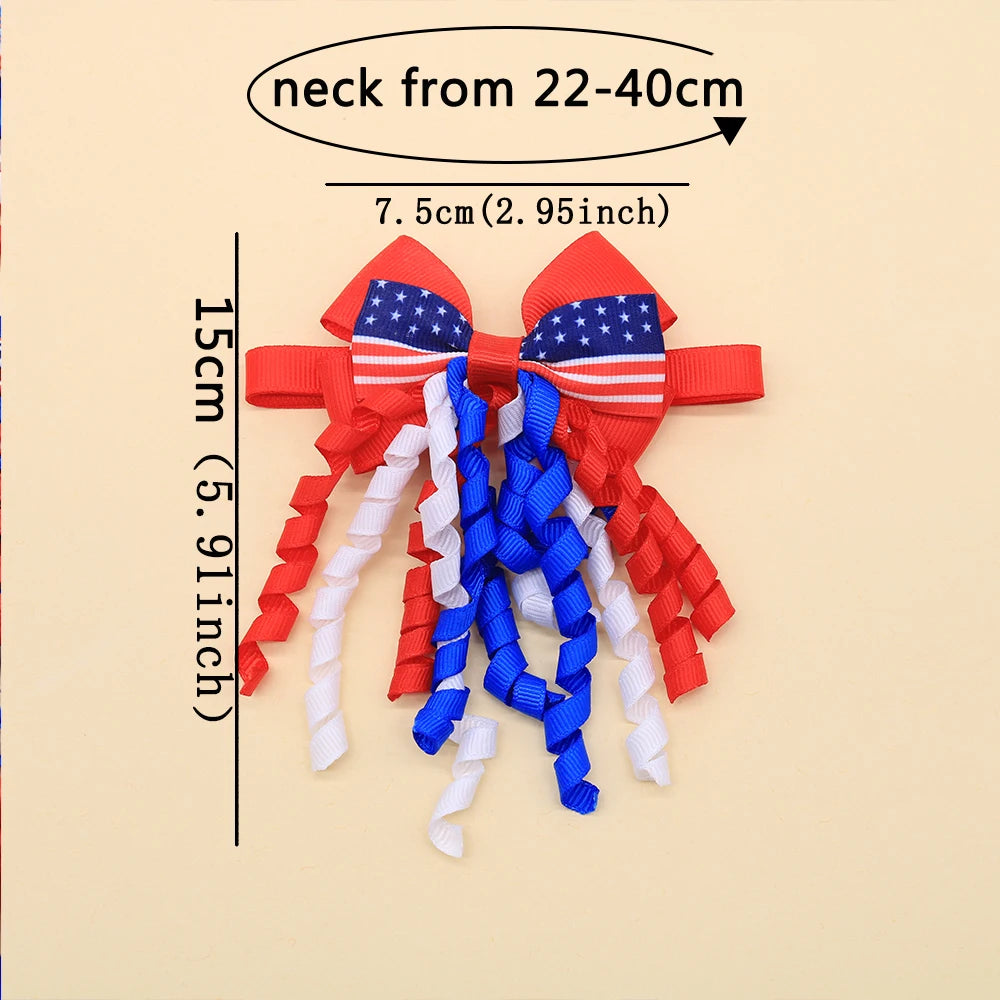 50PCS Puppy Bowties For July 4th Independence Day Adjustable Pet Dog Bow Ties Fashion Cat Neckties For Dog Pet Grooming Products