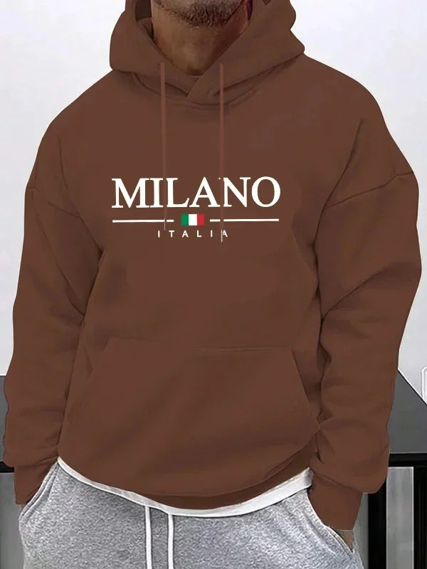 Men's Printed Casual Hoodie — Outdoor Fitness Pullover Sweatshirt