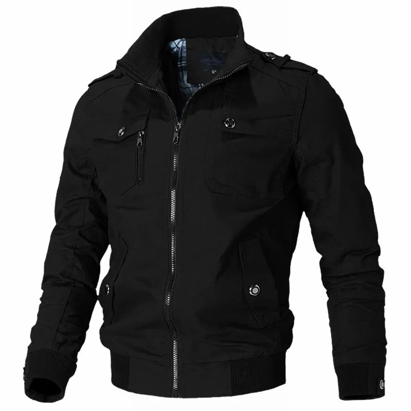 Bomber Jacket Men Fashion Casual Windbreaker Jacket Coat Men 2024 Spring Autumn New Hot Outwear Solid Stand Slim Jacket Mens