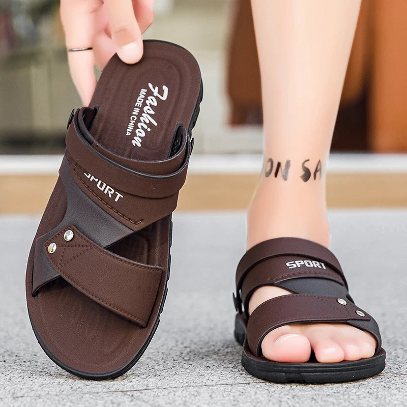 Summer Men Sandals Open Toe Flat Mens Casual Shoes Outdoor Walking Sandals for Men Beach Shoes sandalias hombre Men slippers