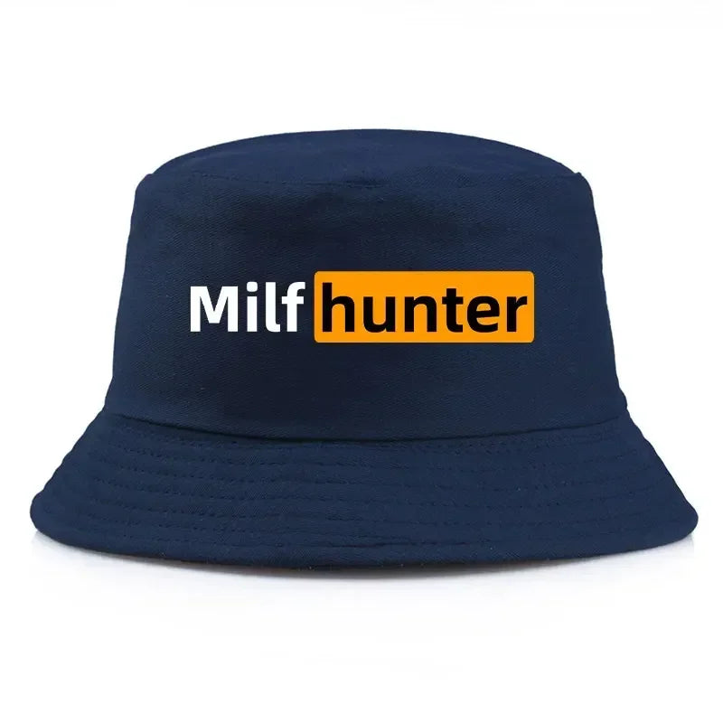 Milf Hunter Fisherman Hats Harajuku Panama Cap Daily Cool Casual Lovely Streetwear Outdoor Vintage Fashion Versatile Bucket Hat