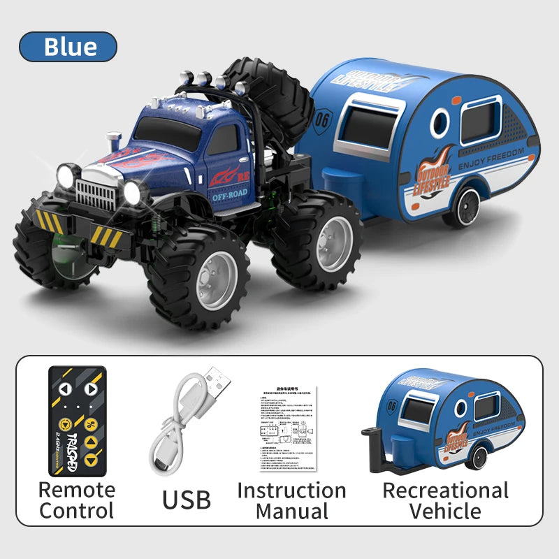 New 1:64 Rc Car Mini 2.4Ghz City Road Handle High Speed Alloy All Terrain Remote Control Car Dual Control Children's Toys Gifts