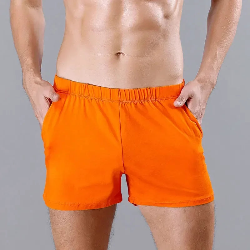 Mens Summer Loose Shorts Fashion Comfortable Cotton Boxers Shorts Men Breathable Home Short Sweatpants Casual Shorts