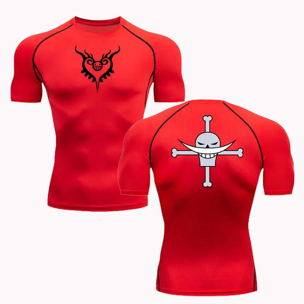 Summer Men Sun-protective Clothing T-shirt Fitness Quick-drying Running Fitness Sports Tight Rashgard High Elasticity Tight Fit