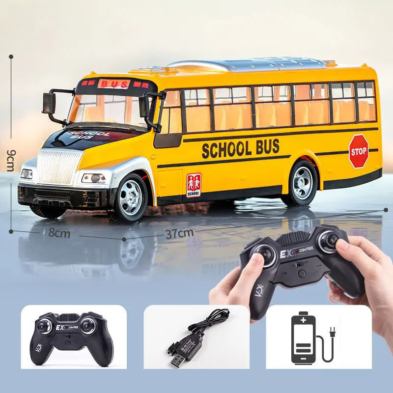 RC Bus 2.4G Remote Control Car Double-decker Stretch Electric Bus 3km/h With LED Sound RC Electronic Vehicle Toy Kids Boy Gift