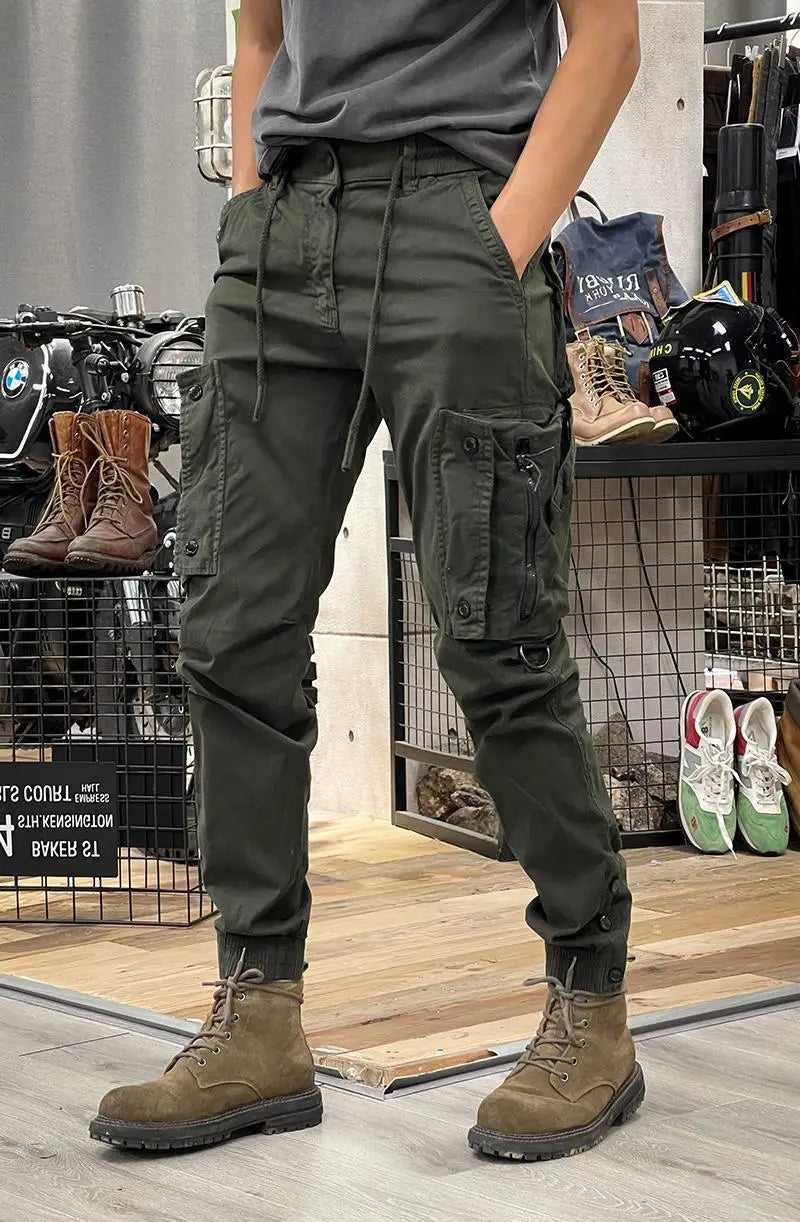 New Tactical Work Pants Men Outdoor Cargo Trousers Multi-pocket Zipper Joggers Autumn Spring Outdoor Workwear Hiking Trousers