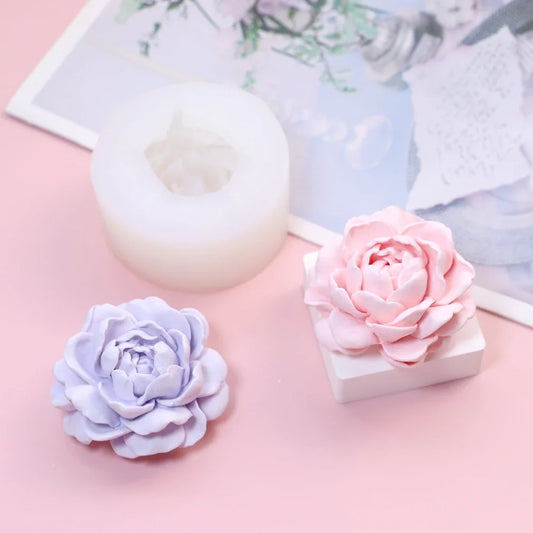 Stack Petal Peony Silicone Candle Molds Jasmine Resin Gypsum Moulds Rose Flower Chocolate Mother’s Day Gifts Birthday Cake Decor